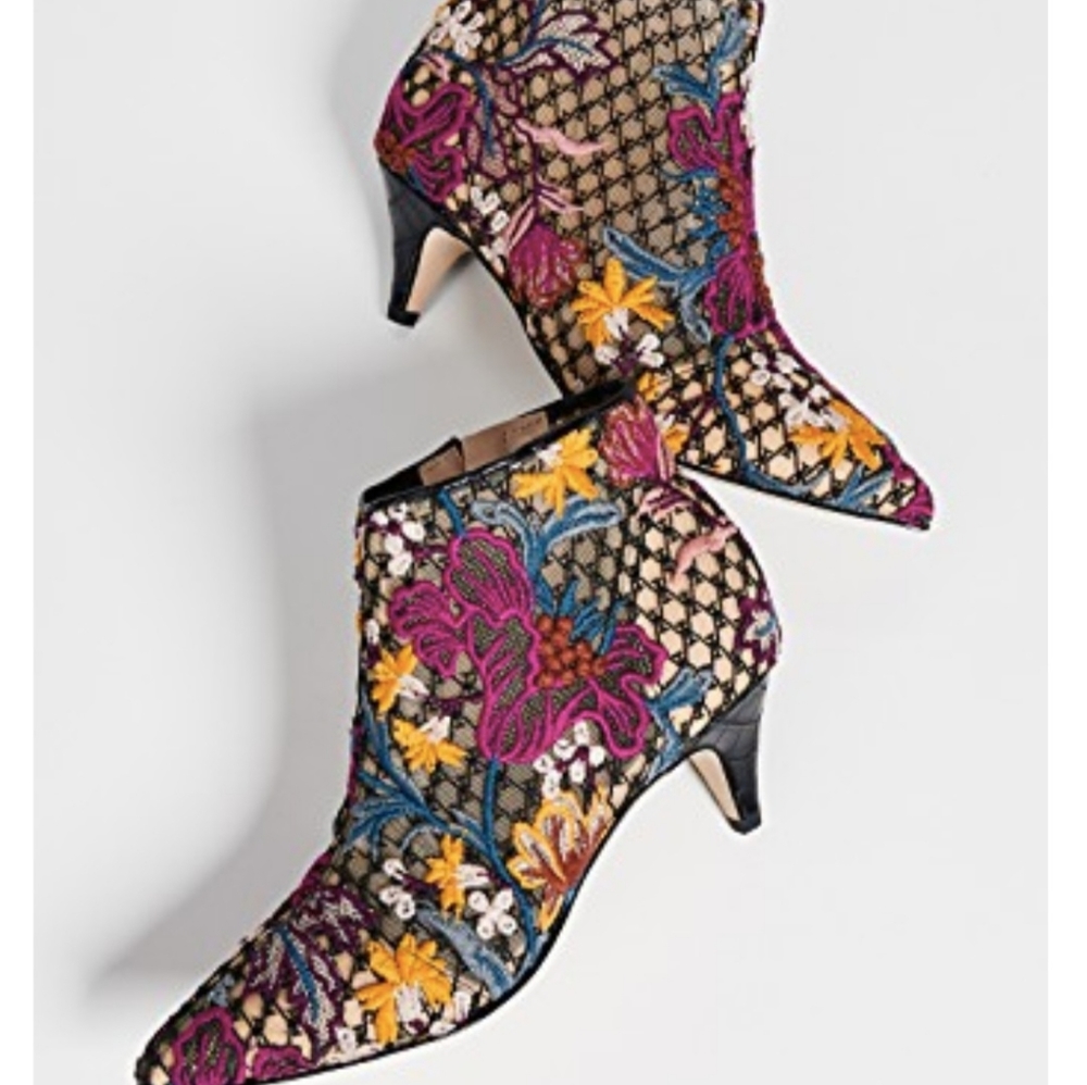 Sam Edelman kitten heel embroidery shoe size 8 NWT
